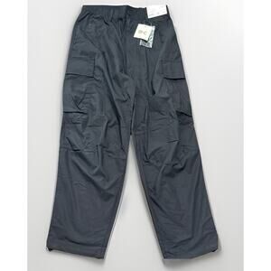 Uniqlo Pants Black Wide Straight Cargo Pockets Casual Urban Preppy Small 27-30”